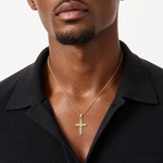 10k CZ Filigree Cross Pendant - Model Shot