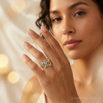 10k & Rhodium CZ Angel w/Hearts Ring - Model Shot