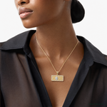10K w/Rhodium CZ Micropave 100 Dollar Bill Pendant - Model Shot