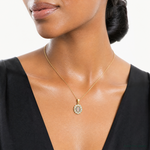 10K Two-Tone w/White Rhodium CZ Guadalupe Pendant - Model Shot