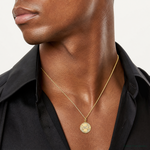 10K Polished CZ Good Luck Medallion Charm - Model Shot