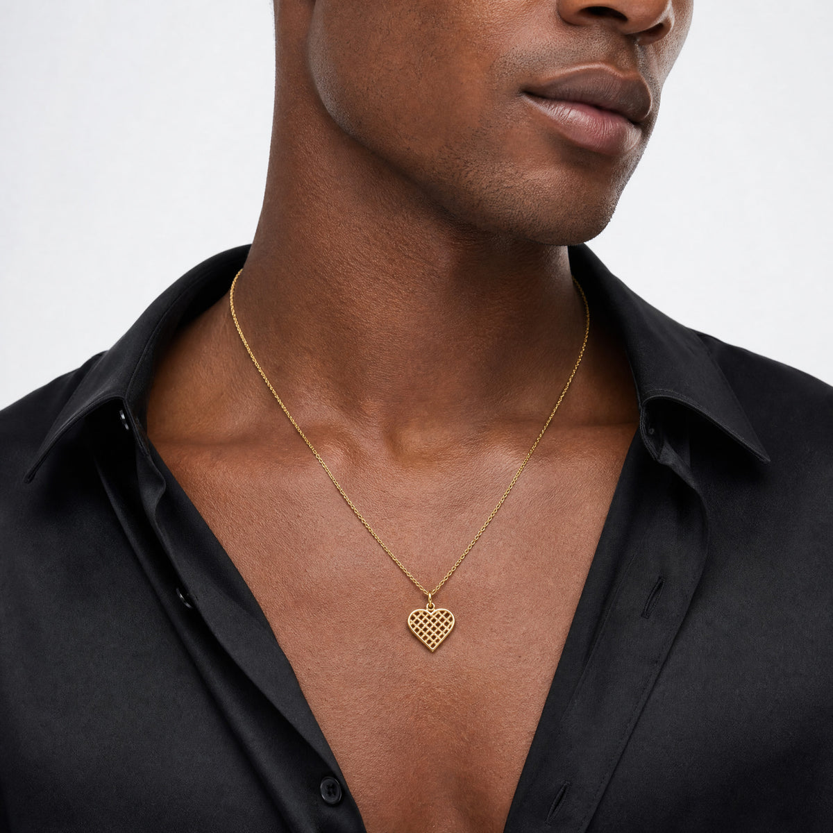 10k Heart Charm - Model Shot