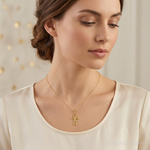 10K Ankh Cross Charm - Model Shot