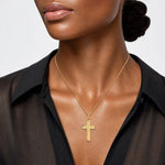 10k Cross Charm - Model Shot