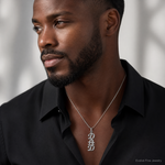 10K White Gold DAD Charm - Model Shot