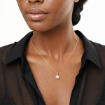 10k Polished 8mm CZ Round Solitaire Pendant - Model Shot