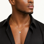 10k Polished Cushion 8mm CZ Solitaire Pendant - Model Shot