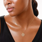 10k Polished CZ 4 Leaf Clover Pendant - Model Shot