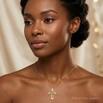 10k Cross Charm - Model Shot