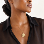10k Solid Satin Snowflake Charm - Model Shot