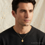 10k Solid Satin Polished St. Christopher Pendant - Model Shot