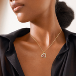 10k CZ Heart & Flower Pendant - Model Shot