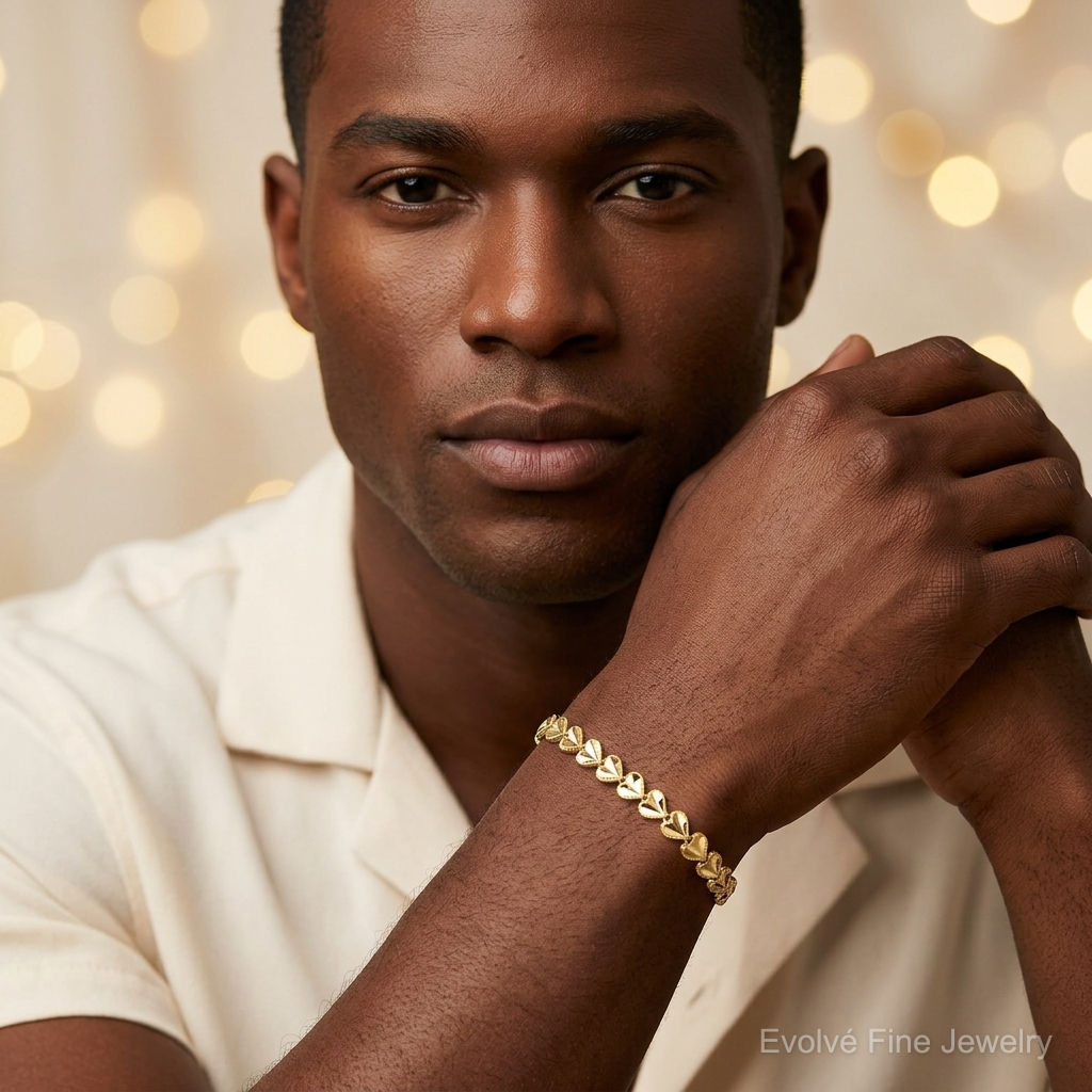 10k HEART Bracelet - Model Shot
