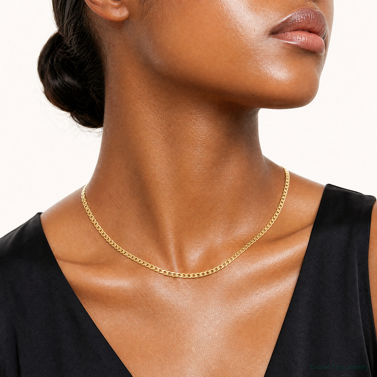 10K 4.25mm Solid Miami Cuban Chain - Model Shot