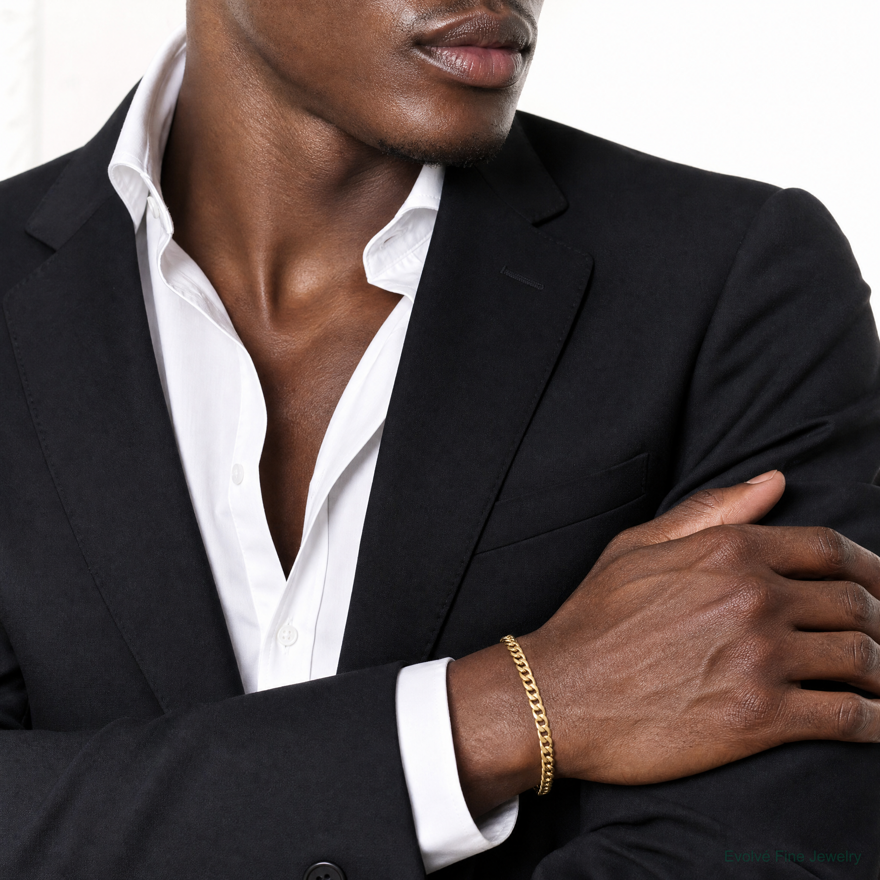 10K 6.25mm Solid Miami Cuban Chain - Model Shot