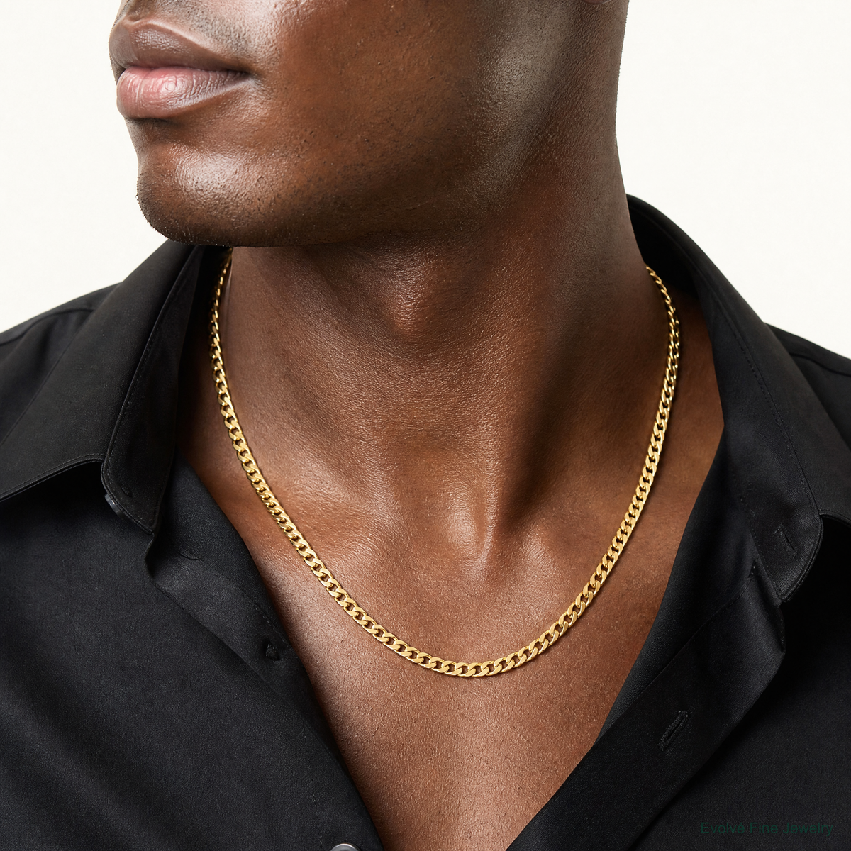 10K 6.75mm Solid Miami Cuban Chain - Model Shot