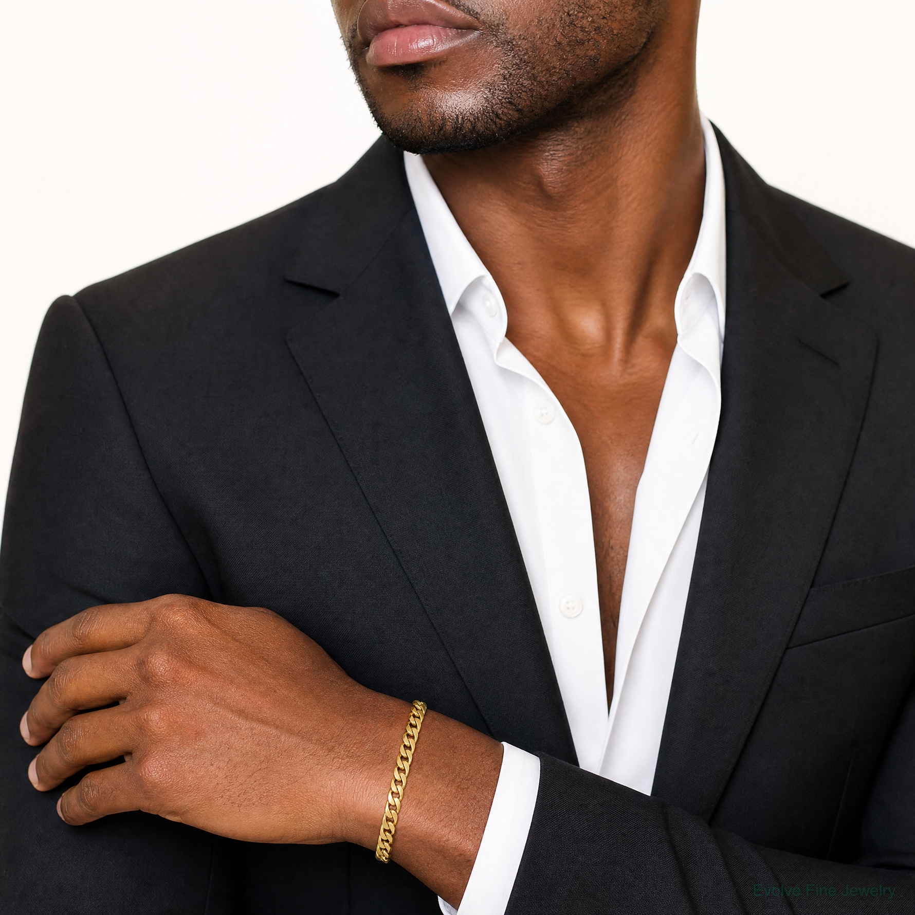 10K 6.75mm Solid Miami Cuban Chain - Model Shot