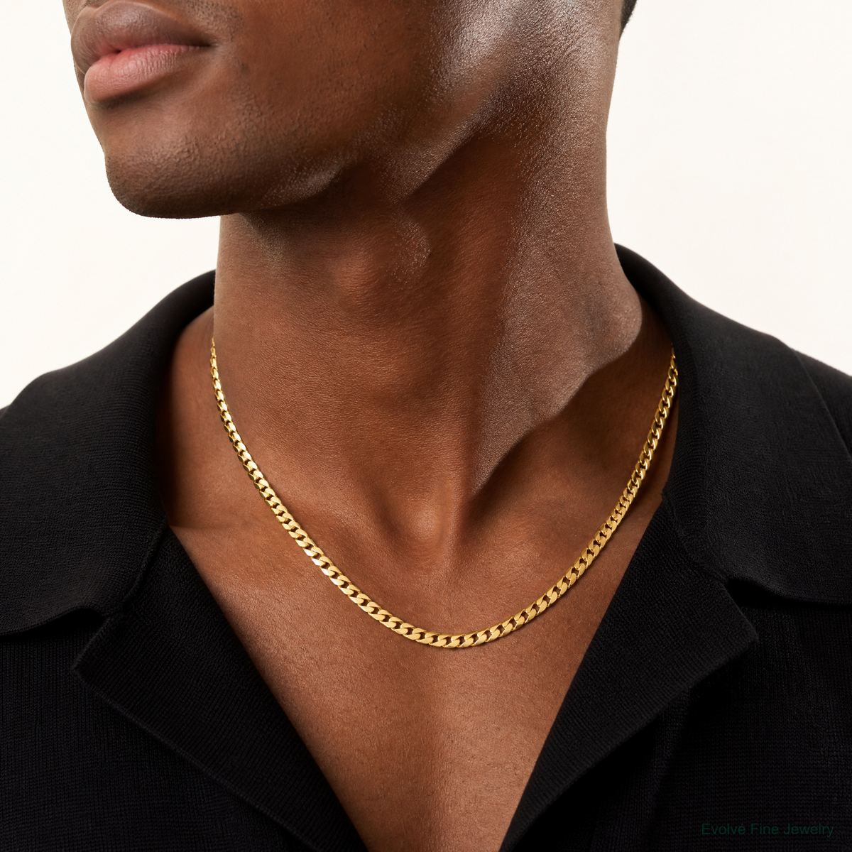 10K 8.0mm Solid Miami Cuban Chain - Model Shot