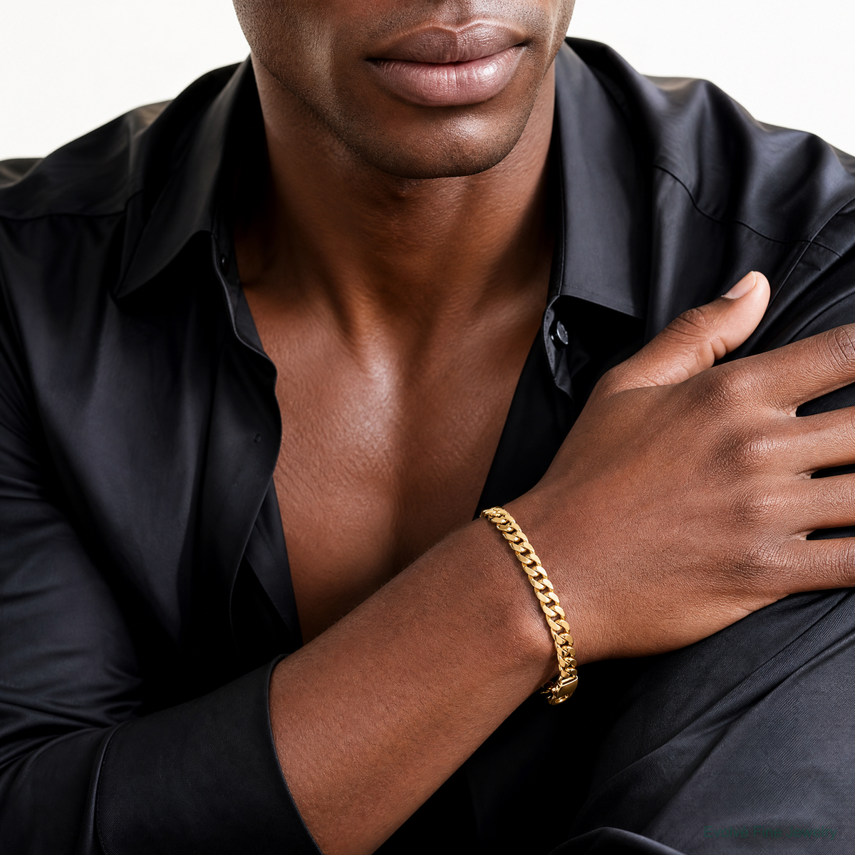 10K 8.0mm Solid Miami Cuban Chain - Model Shot