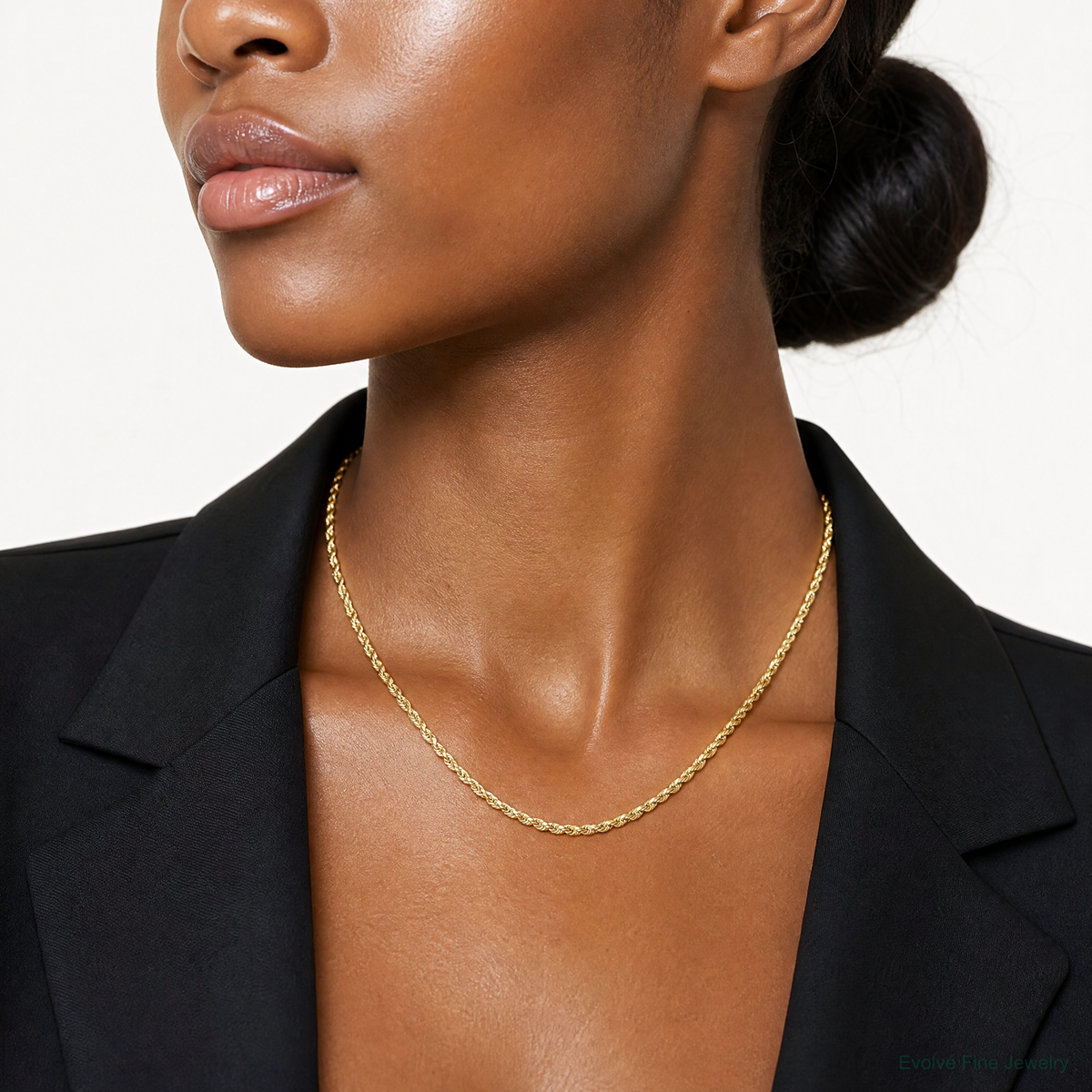 10k 3mm Semi-solid D/C Rope Chain - Model Shot