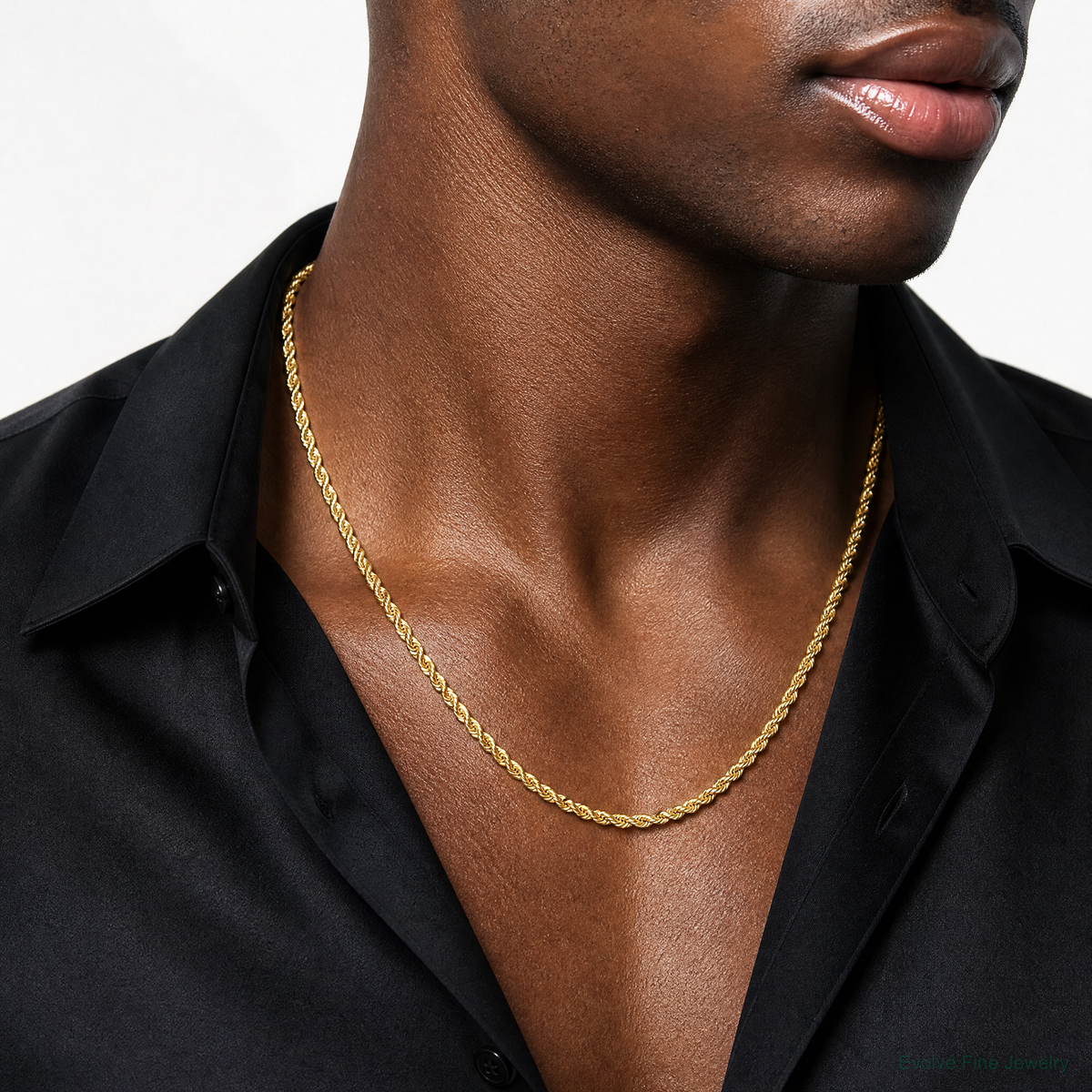 10k 4mm Semi-solid D/C Rope Chain - Model Shot
