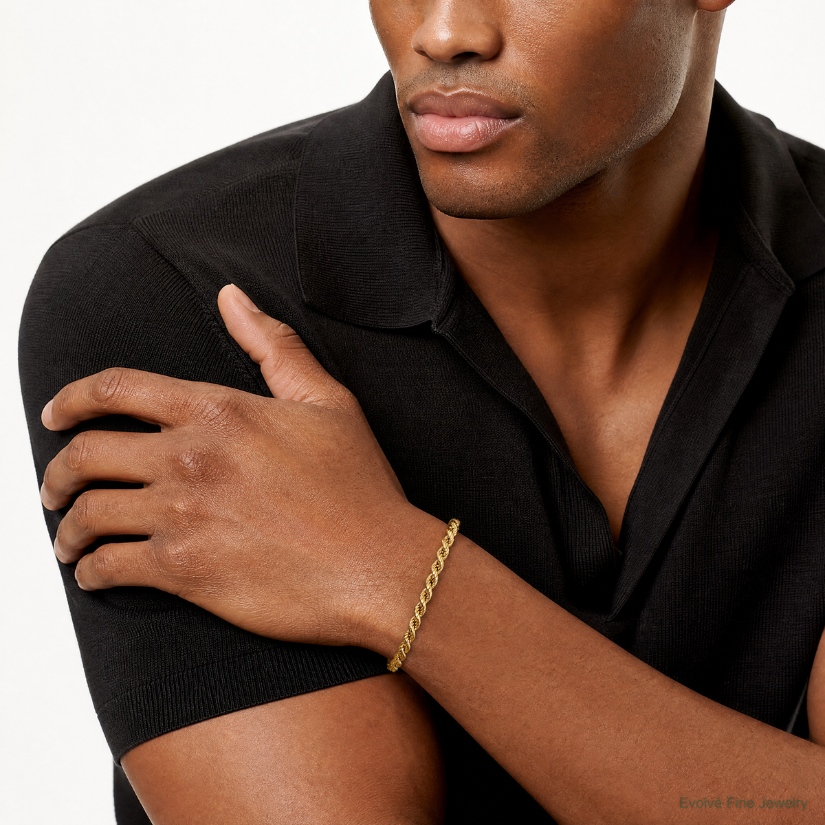10k 4mm Semi-solid D/C Rope Chain - Model Shot
