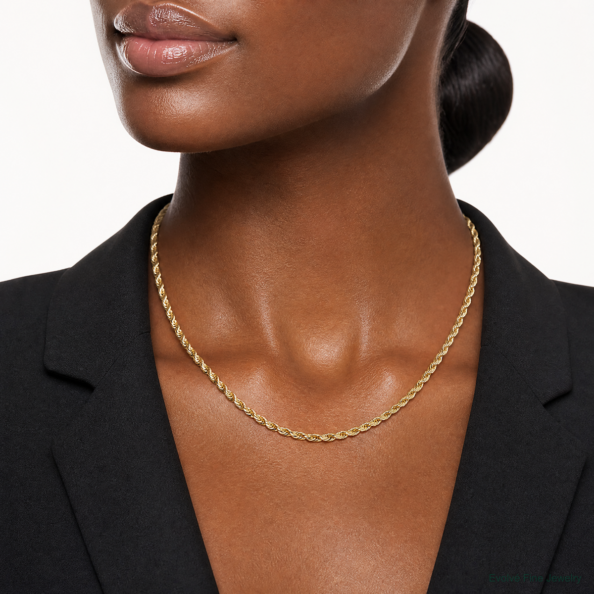 10k 4.9mm Semi-solid D/C Rope Chain - Model Shot