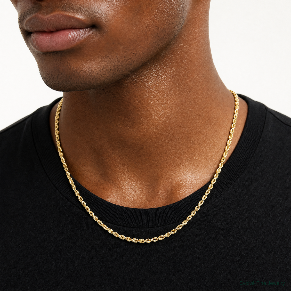 10k 5.5mm Semi-solid D/C Rope Chain - Model Shot