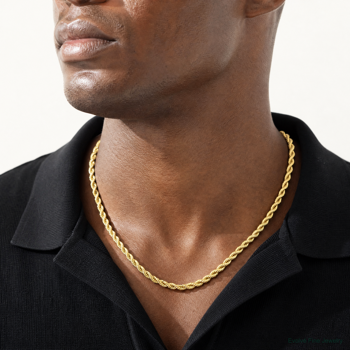 10k 8.0mm Semi-solid D/C Rope Chain - Model Shot