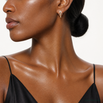 10k w/Rose-plating Polished CZ Fancy Post Earrings - Model Shot