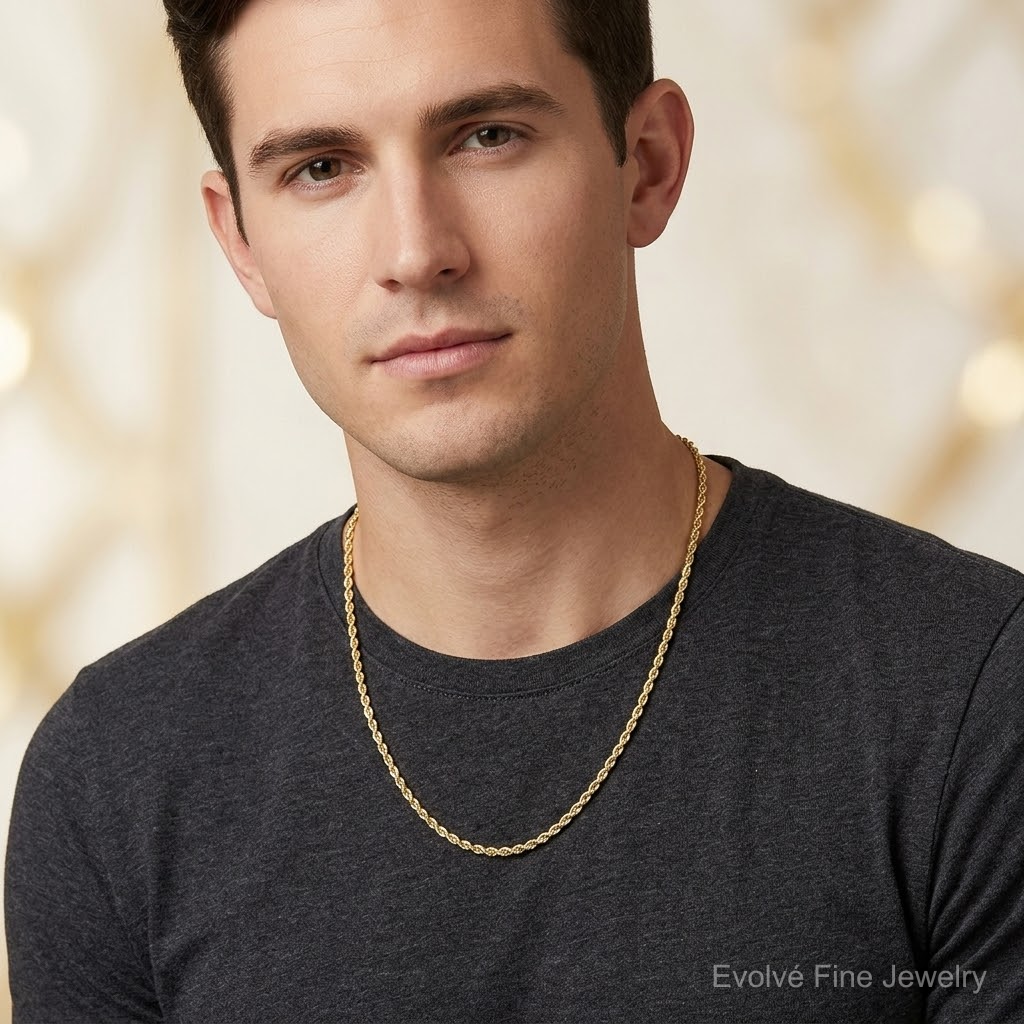 10k 1.5mm Extra-Light D/C Rope Chain - Model Shot