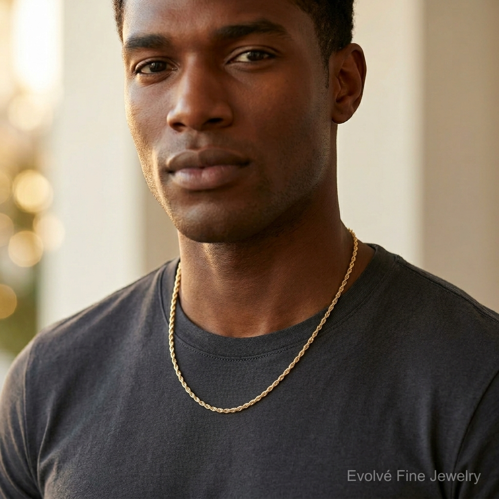 10k 2.25mm Extra-Light D/C Rope Chain - Model Shot