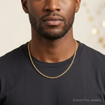 10k 2.50mm Extra-Light Diamond Cut Rope Chain - Model Shot