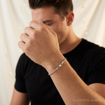 10k White Gold 1.5mm Diamond-cut Rope Chain - Model Shot