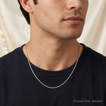 10k White Gold 1.75mm Diamond-cut Rope Chain - Model Shot