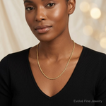 10k 2.75mm Diamond-cut Rope Chain - Model Shot