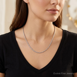 10k White Gold 3mm Diamond-cut Rope Chain - Model Shot