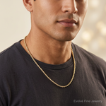 10k 3.25mm Diamond-cut Rope Chain - Model Shot