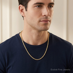 10k 4mm Diamond-cut Rope Chain - Model Shot