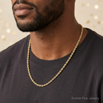 10k 5.5mm Diamond-cut Rope Chain - Model Shot