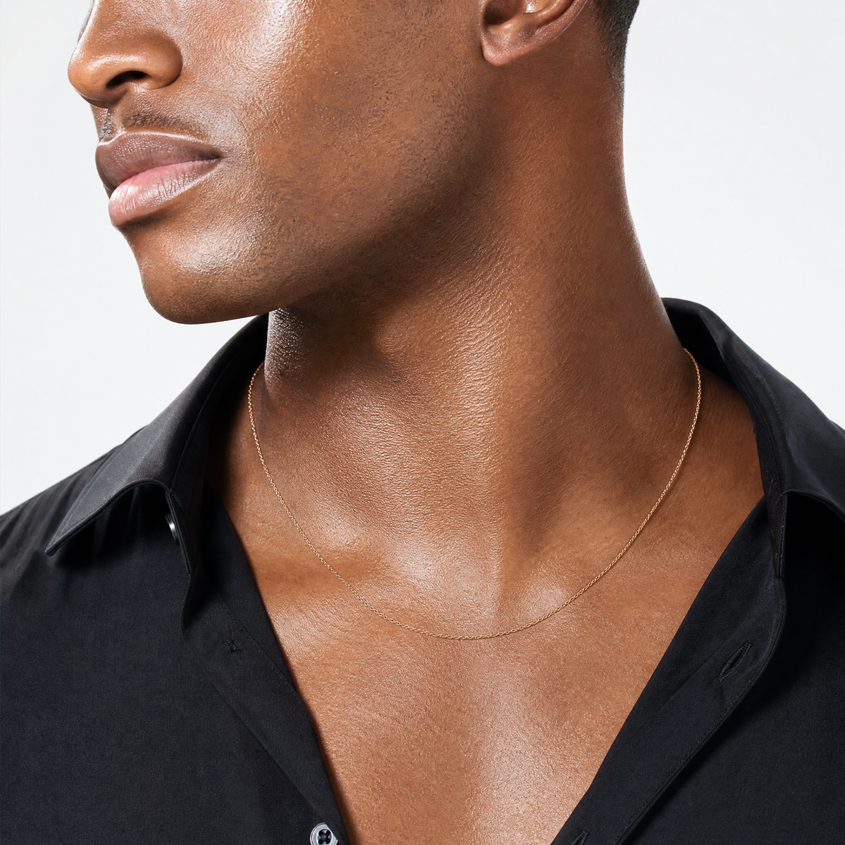 10k Rose Gold .7 mm Carded Cable Rope Chain - Model Shot
