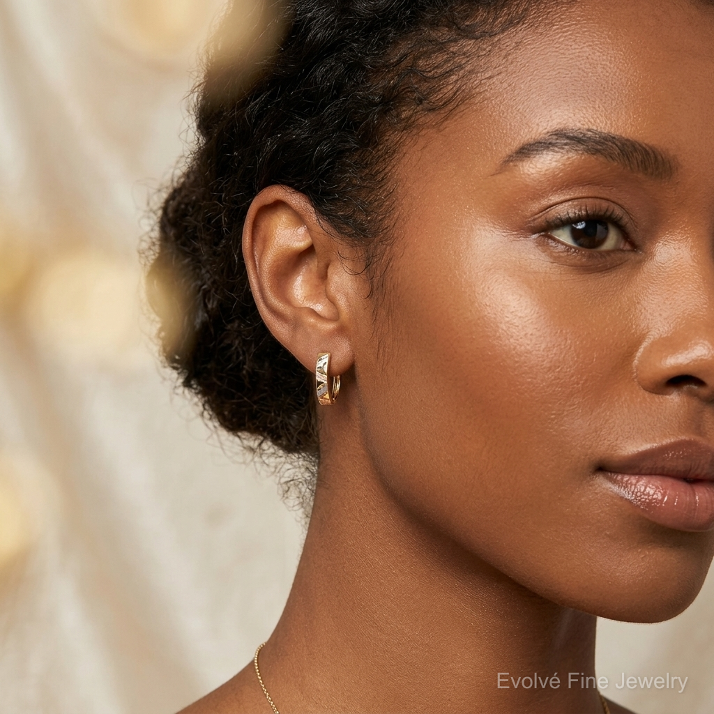 Leslie's 10K Two-tone with White Rhodium Polished and Satin D/C Earrings - Model Shot