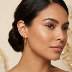 Leslie's 10k Satin and D/C 2mm Round Tube Hoop Earrings - Model Shot