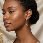 Leslie's 10K Twisted Oval Hoop Earrings - Model Shot