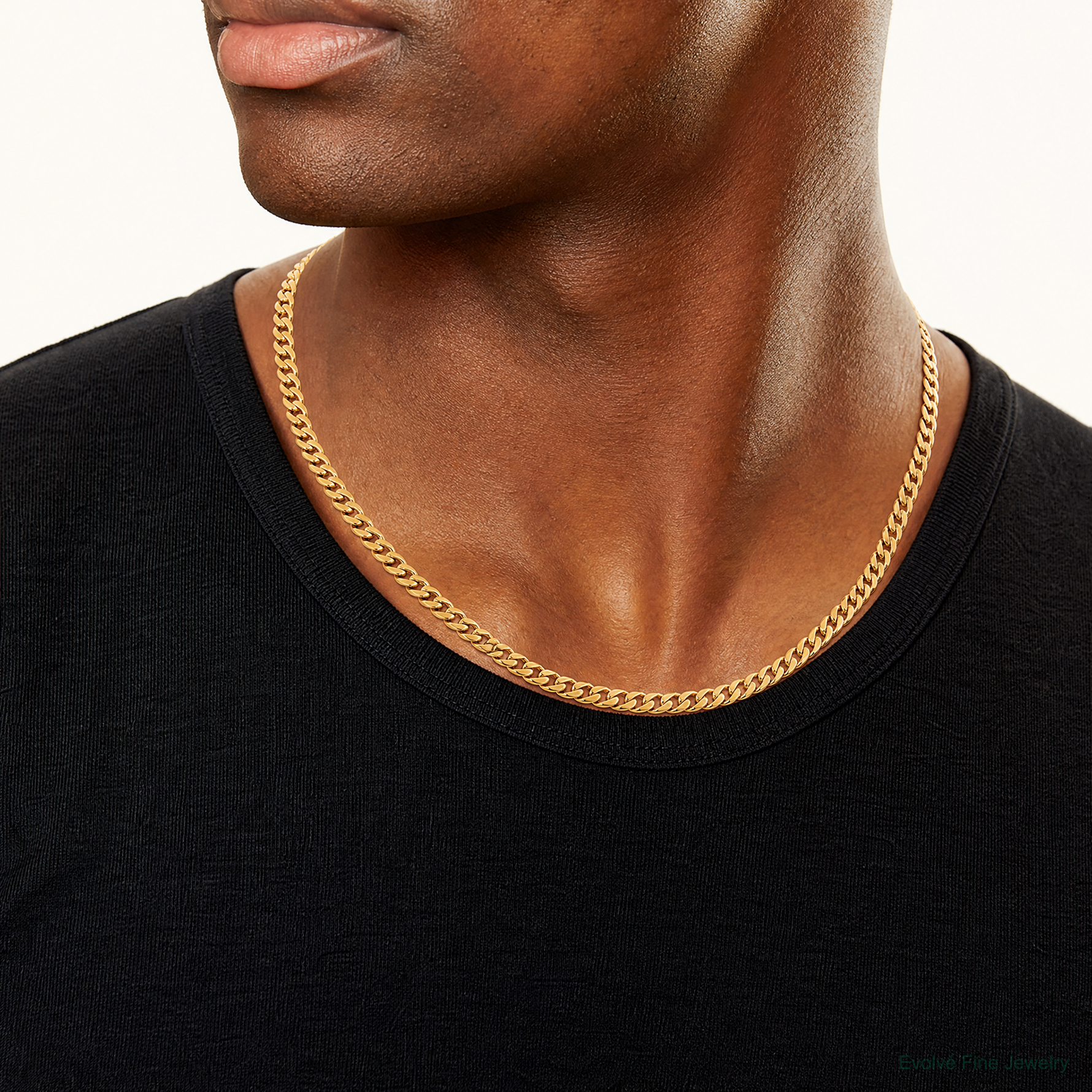 10k 5.7mm Hand-polished Miami Cuban Chain - Model Shot