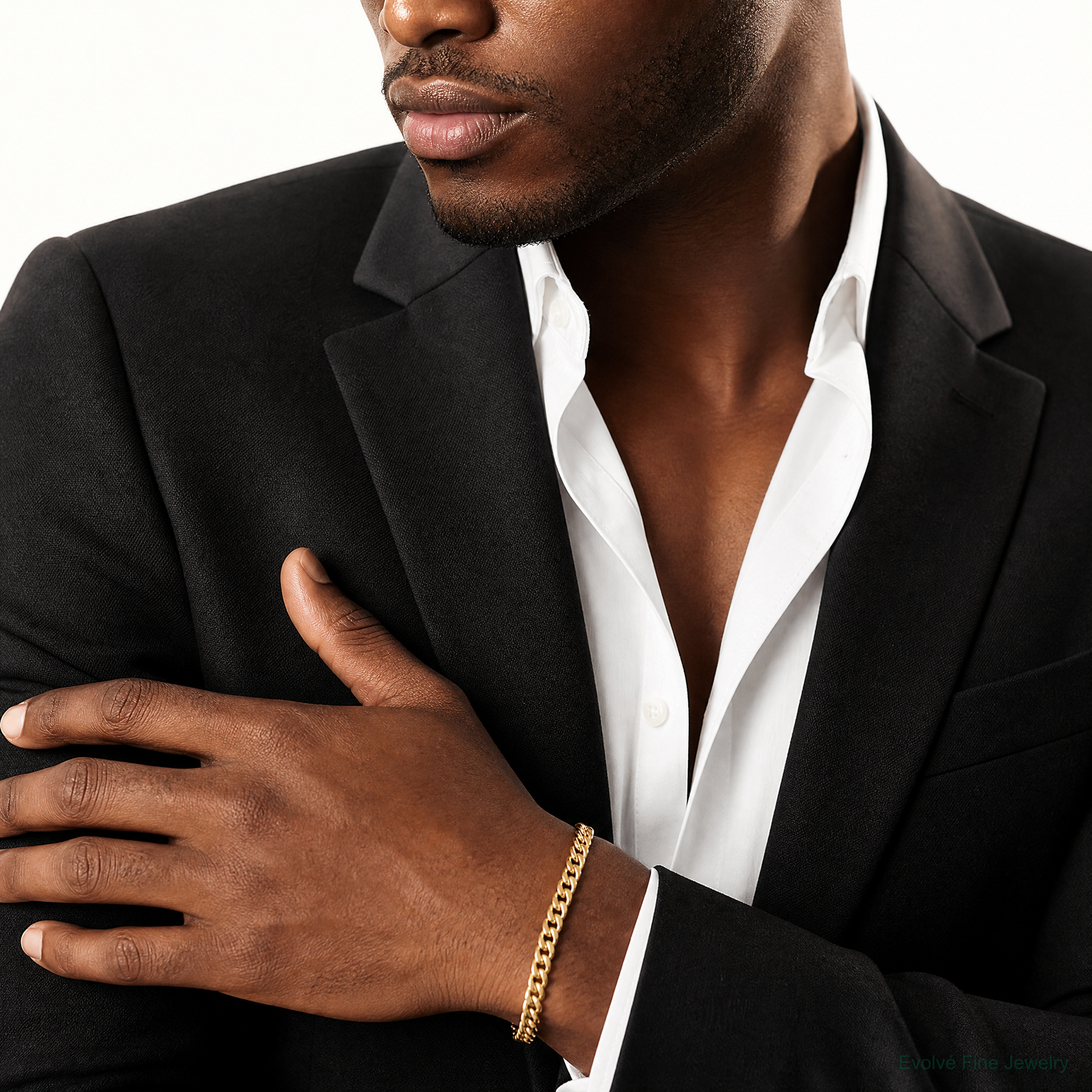 10k 5.7mm Hand-polished Miami Cuban Chain - Model Shot