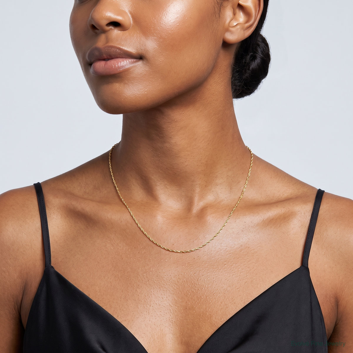 14k 1mm Carded Singapore Chain - Model Shot