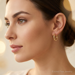 10k Polished Hoop Earring - Model Shot