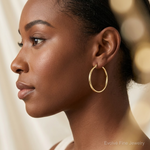 10k Polished Hoop Earring - Model Shot