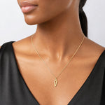 10k Large Slanted Block Initial V Charm - Model Shot